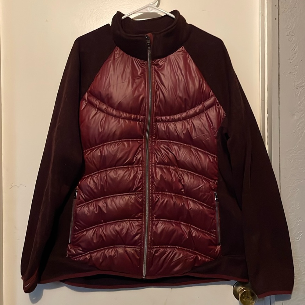 London Fog XXL burgundy sweater and puffer coat